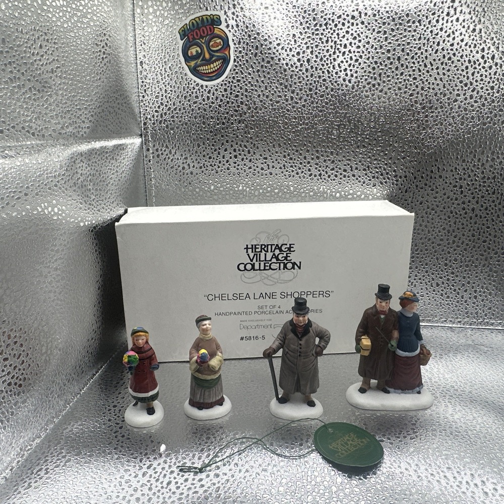 Dept 56 Heritage Village‎ Collection Chelsea Lane Shoppers  Set Of Four Retired - Picture 5 of 7